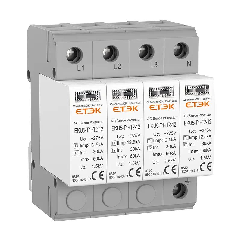 EKU5-T1+T2-12 SPD Surge Protective Device (12.5kA Iimp, 150V-385V Uc)