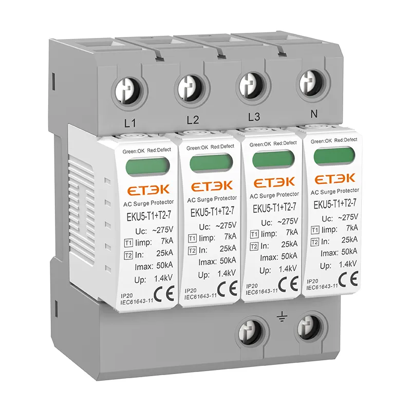EKU5-T1+T2-7 Combined Class I+II Surge Protector with 7kA Impulse Discharge Current